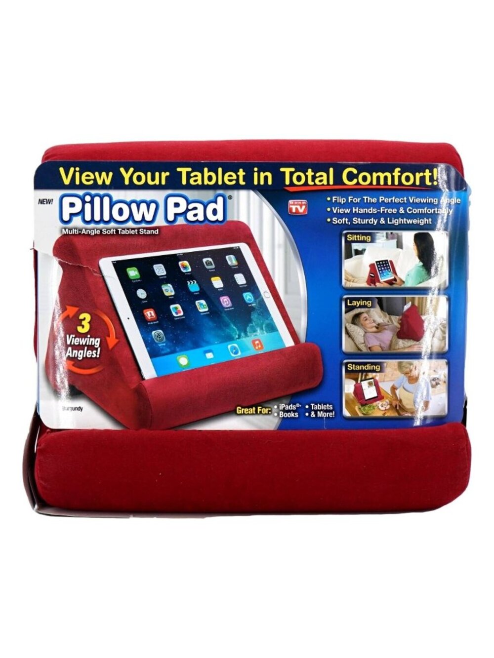 Pillow Pad Multi Angle Soft Cushioned Tablet Book Stand Lap Desk iPad Holder